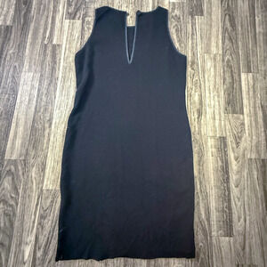 Anne Klein II Black Sleeveless Sheath Dress Size S Made in Hong Kong Minimalist